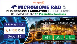 Syncrosome  300x171 - Syncrosome at the next Microbiome & Probotics Forum in Amsterdam